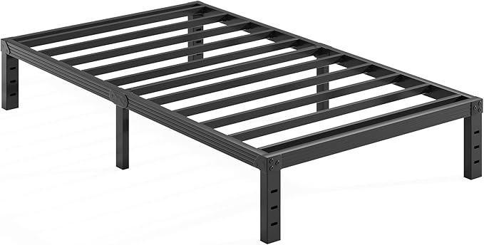 14 inch Twin XL Bed Frame No Box Spring Needed, 3500 lbs Heavy Duty Metal Platform Bed Frames, Non-Slip and Noise-Free Mattress Foundation, Black