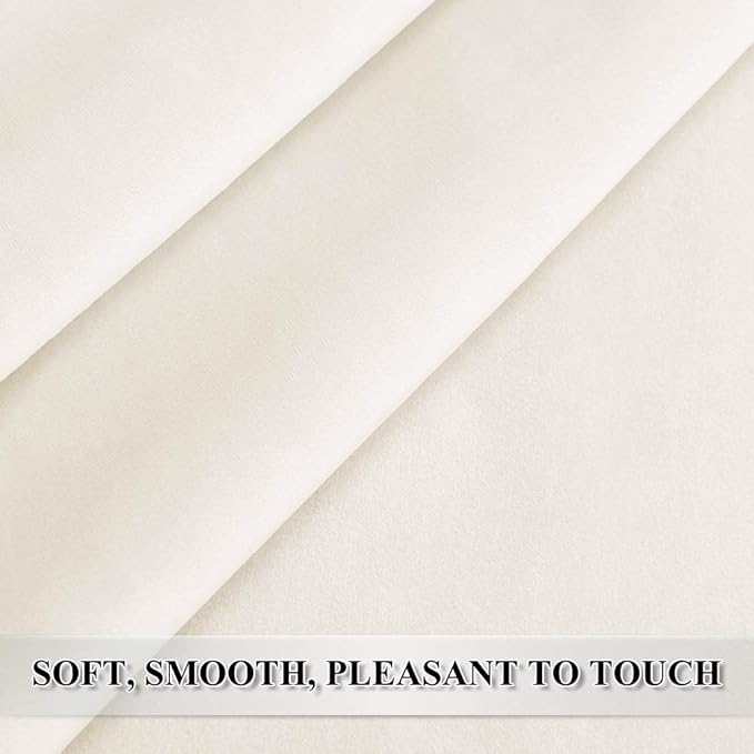 StangH Velvet Kids Body Pillow Cover with Zipper, Super Soft Touch Body Pillowcase for Babies/Pregnant Women/Adults, Ivory, 20 x 54-inch, 1 Piece