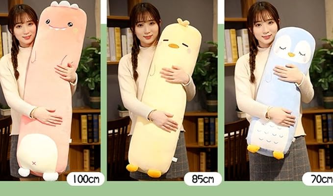 Long Plush Cute Body Pillows 39" Cuddle Stuffed Animal Shaped Bed Body Pillows Soft Cotton Plushies Doll Toy Gifts (Penguin, 39 Inch)