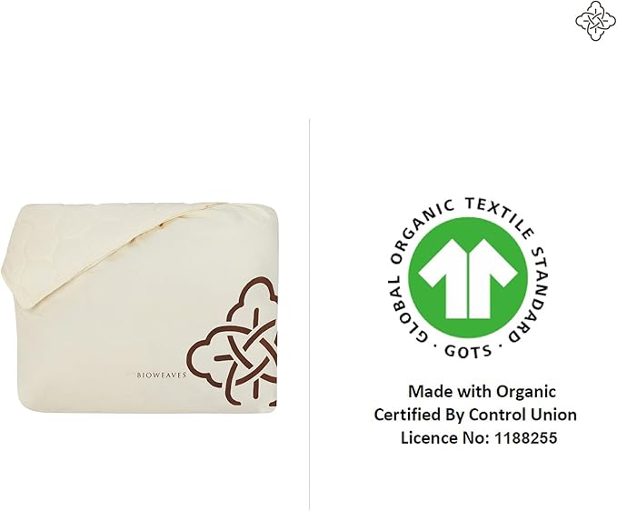 Bioweaves 100% Organic Cotton Mattress Pad Cover, GOTS Certified Cooling Quilted Fitted Mattress Topper & Protector with Soft Cotton Wadding - 20 Inch Deep Pocket, Twin XL