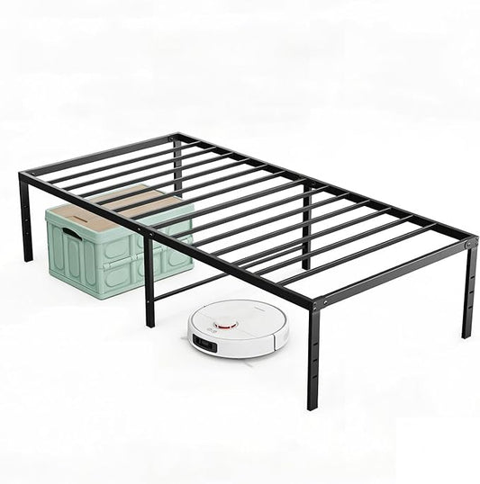 OLIXIS Twin XL Bed Frame, Heavy Duty Sturdy 18 Inch Metal Platform Bed Frames, Enhanced Stability & Noise-Free, Under-Bed Storage, No Box Spring Needed, Easy Assembly