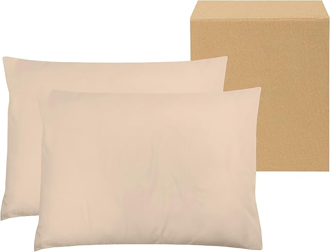 ZPECC Pillow Cases Bulk 24 Pack - Standard Pillowcases with Envelope Closure, Soft Brushed Microfiber Pillow Cover for Hotel Airb&bs Hospital Bedding Essential, Beige
