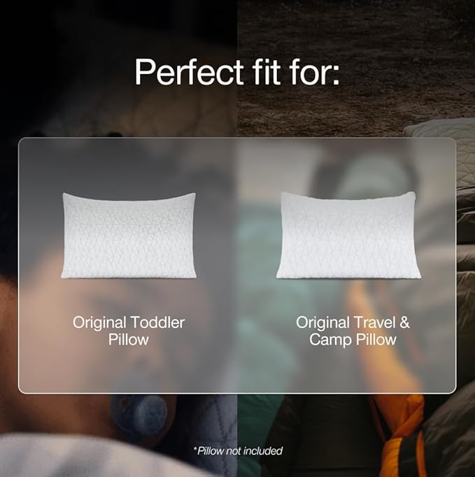 Coop Home Goods Cool Side Travel and Camping Pillowcase, Cooling Travel Pillow Case for Hot Sleepers, Two-Sided Pillow Covers, Cozy Side & Cool Side, Ultra Soft Lulltra Cool Technology
