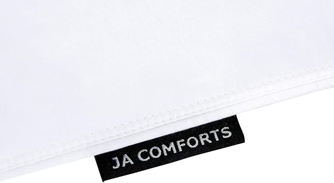 JA COMFORTS Duck Feather Down Bed Pillows for Sleeping(2 Packs)-King(20IN×36IN),High Filling Weight,600 Thread Count,Double-Layer Downproof Fabric Design,10% Duck Down,Cotton Cover,White