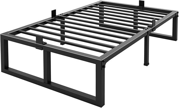 Yitong Angel 16 inch Twin XL Bed Frame,3500 lbs Heavy Duty Metal Platform,Steel Slats Support/No Box Spring Needed/Noise Free/Non-Slip/Easy Assembly