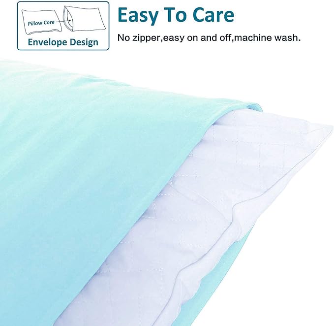 NTBAY King Pillowcase Set - 2 Pack Brushed Microfiber 20x36 Pillowcases - Soft, Wrinkle-Free, Fade-Resistant, Stain-Resistant, Aqua Pillowcases with Envelope Closure - 20x36 Inches, Aqua