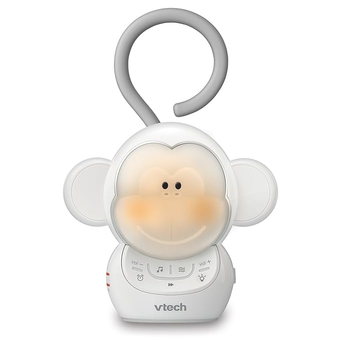 VTech Communications BC8211 Myla The Monkey Baby Sleep Soother with a White Noise Sound Machine Featuring 5 Soft Ambient Sounds, 5 Calming Melodies & Soft-Glow Night Light, 1 Count (Pack of 1)