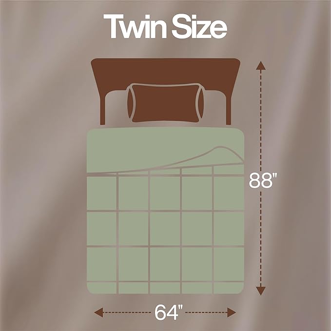 Utopia Bedding Twin Comforter Duvet Insert, Quilted Sage Green Comforter with Corner Tabs, Box Stitched Down Alternative Comforters Twin Size 64 x 88 inches