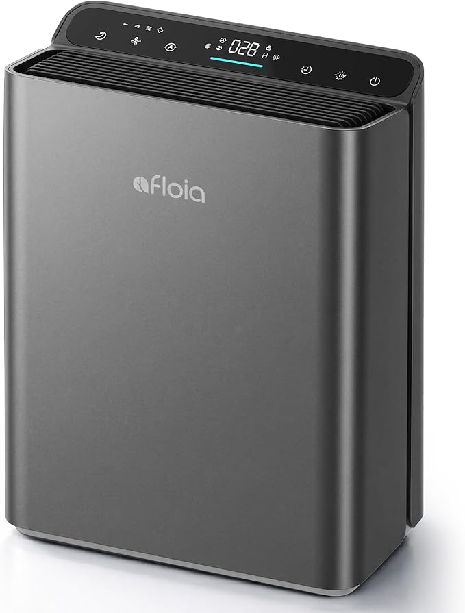 Afloia Air Purifiers for Bedroom - Air Purifiers for Home Large Room Up to 2000Ft², 3-Stage Filter with Laser Air Quality Sensor for Pets Hair Dander Pollen Allergies Dust Mold Odor Smoke, Grey