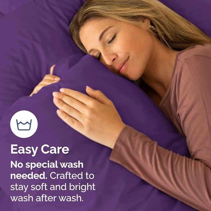Standard Pillow Cases Set of 6 - Ultra Soft Hotel Quality Pillowcase Covers - Comfy, Cozy & Wrinkle Free - Shrink, Stain and Fade Resistant - Machine Washable Pillow Protectors - 6 Piece Set - Purple