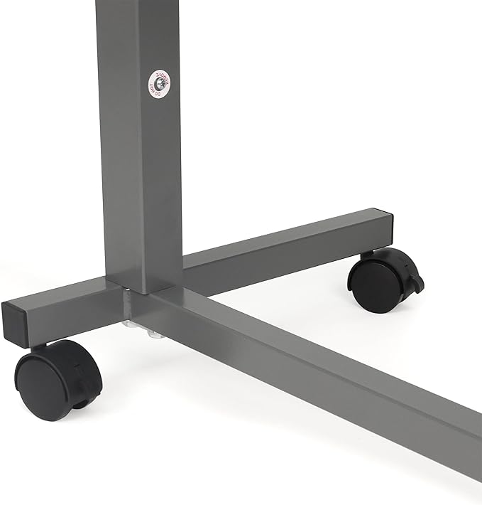 Vaunn Medical Pneumatic Adjustable Overbed Bedside Table with Wheels (Hospital and Home Use)