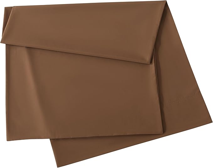 WhatsBedding Body Pillow Cover Cotton Fabric, Long Pillowcase Breathable & Skin-Friendly, Envelope Closure - Coffee (20x54 inch)