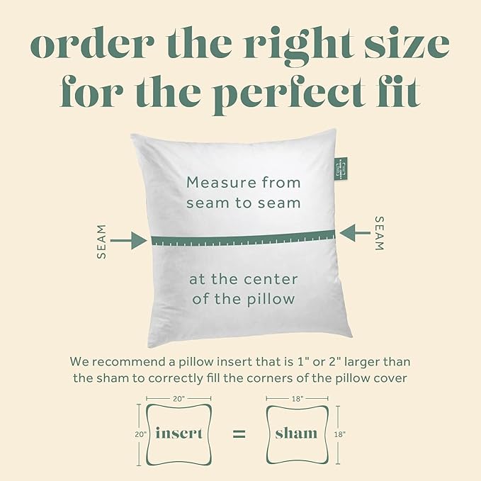 ComfyDown 14x14 Throw Pillow Inserts (Set of 2), Down & Feather Fill, 100% Cotton Cover, Made in USA – Premium Soft Decorative Pillow Forms Sham Stuffers for Bed, Sofa & Couch