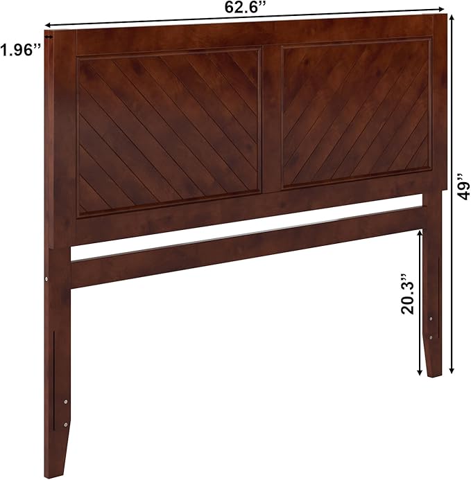 AFI, Canyon Queen Solid Wood Rustic Farmhouse Headboard, Walnut