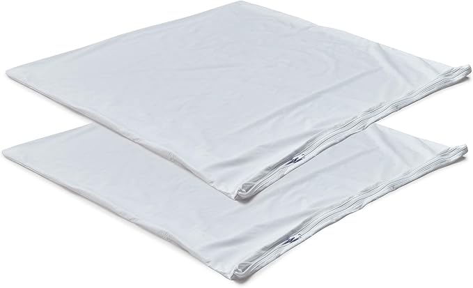 Kingnex Waterproof Down Feather Proof Euro Pillow Protectors 28x28 Pack of 2 European Size Pillow Covers for Square Throw Pillow