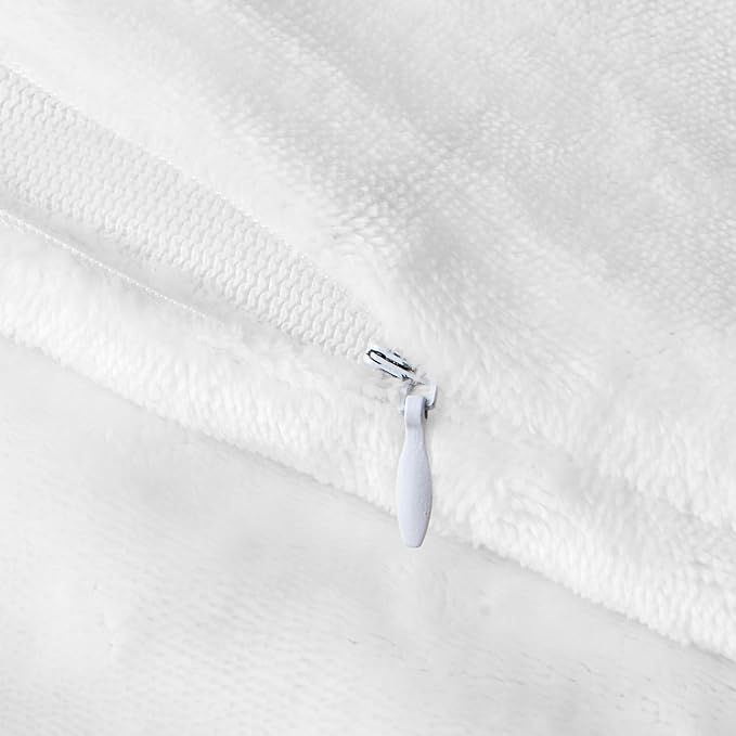 BEDELITE Body Pillow Cover with Zipper Closure, Super Soft and Cozy Fuzzy Fleece Pillowcase 20 x 54 Inches, Luxury Fluffy Plush Long Body Pillow Pillowcase for All Seasons(Bright White)