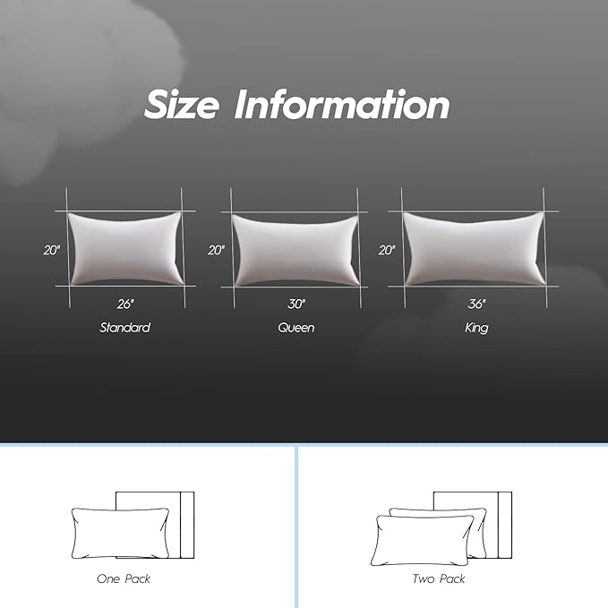 Globon King Size Firm Down Feather Pillow,Hotel Collection Bed Pillow for Side & Back Sleepers, 100% Cotton Cover, Luxury 3-Layer Support Pillow, 20x36 Inch (1 Pack)