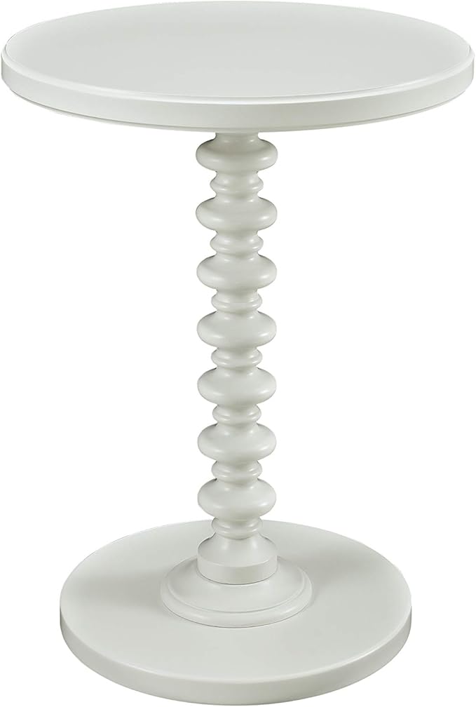 Powell Furniture Powell Round Spindle, White Table 17 x 22.25 x 17
