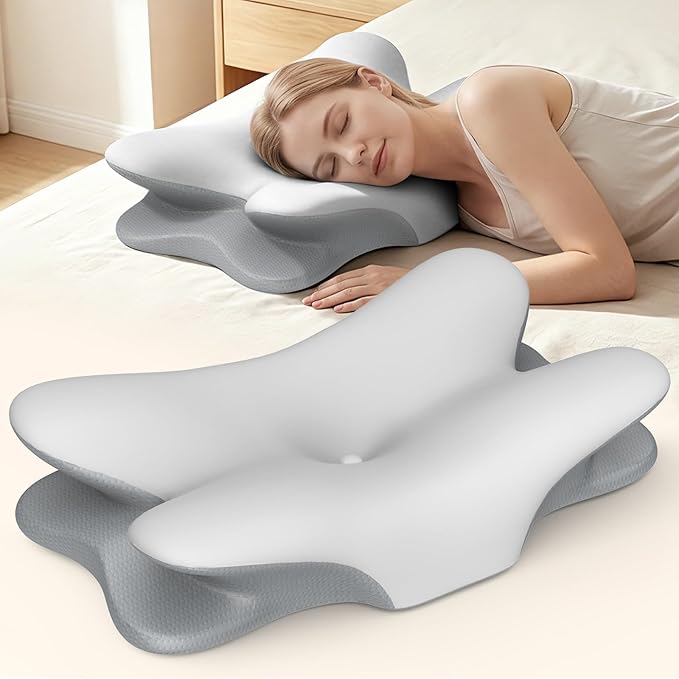 Besyodo Cervical Neck Pillow for Pain Relief - Ergonomic Memory Foam Pillow for Sleeping, Contour Side Sleeper Pillow for Neck Support, Cooling Orthopedic Pillow Bed Pillow for Back Stomach Sleepers