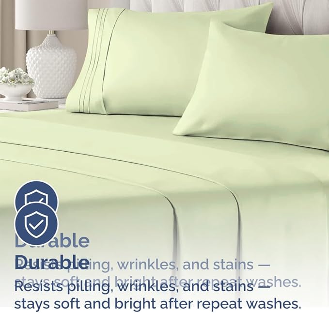 Body Pillowcases Set of 4-20x54 Long Body Pillow Case - Soft Body Pillow Cover for Sleeping & Side Sleepers - Breathable & Fade Free - Machine Washable with Envelope Enclosure - (Light Sage Green)
