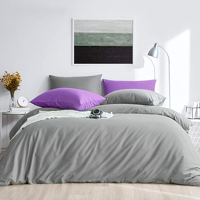 FLXXIE Pillow Cases Queen, Soft Microfiber Pillow Covers with Envelope Closure, Wrinkle Resistant Pillowcases, 2 Piece Set, 20x30, Dark Grey