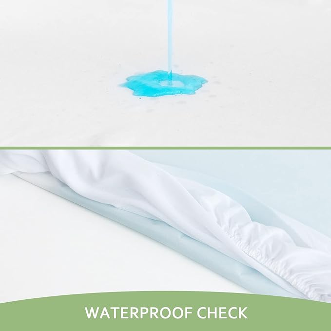 Waterproof Mattress Protector Twin Size, Skin Friendly and Breathable Twin Mattress Cover for Kids, Viscose Jersey Mattress Pad with 14" Deep Pocket,4 Pack