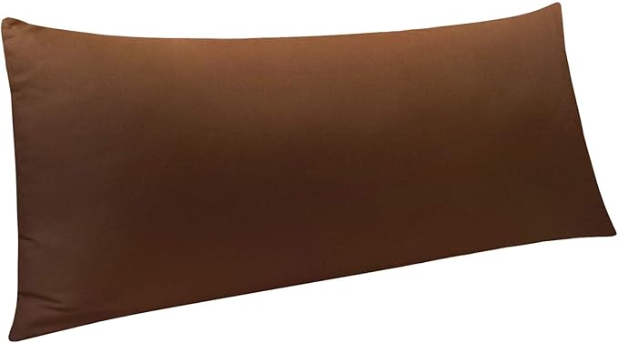 NTBAY Body Pillowcase - Brushed Microfiber 20x54 Pillowcase - Soft, Wrinkle-Free, Fade-Resistant, Stain-Resistant, Brown Body Pillow Cover with Envelope Closure - 20x54 Inches, Brown