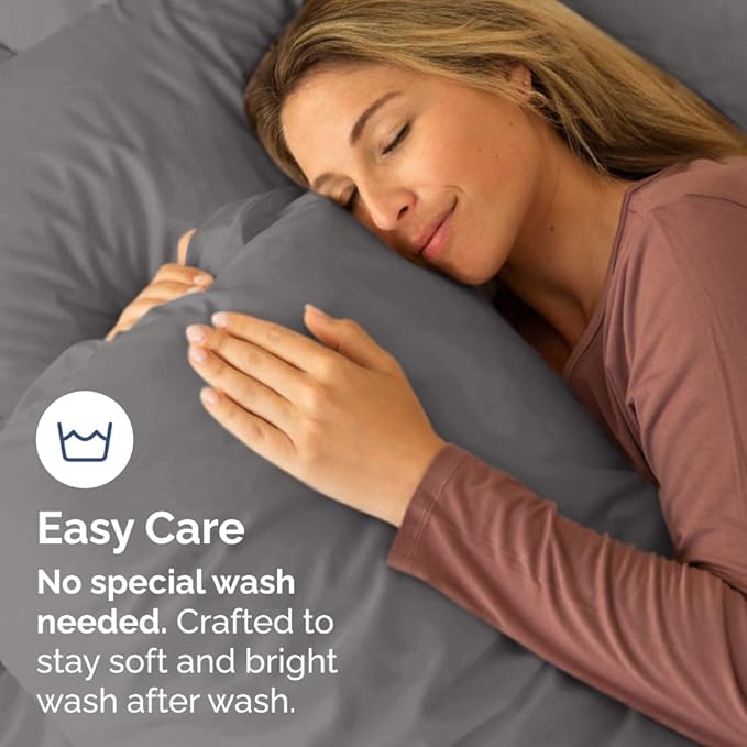 Standard Pillow Cases Set of 8 - Ultra Soft Hotel Quality Pillowcase Covers - Comfy, Cozy & Wrinkle Free - Shrink, Stain & Fade Resistant - Machine Washable Pillow Protectors - 8 Piece Set - Dark Grey