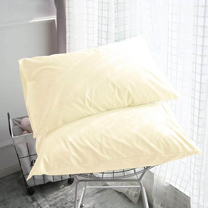 FLXXIE King Pillow Cases Set of 2, Soft Microfiber Pillow Covers with Envelope Closure, Wrinkle, Fade and Stain Resistant Pillowcases, 20x36, Ivory