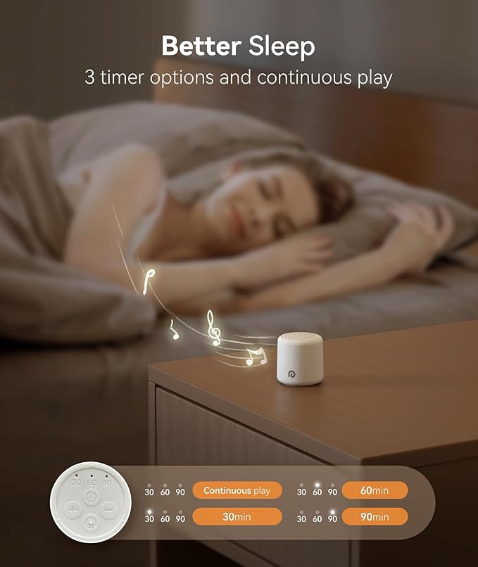 Dreamegg White Noise Sound Machine - Portable Sound Machine for Sleep, Travel Sound Machine for Baby Adults, 16 Nature Sound, Timer, White Noise Machine for Sleeping Office Privacy Home Gift, 2 Pack