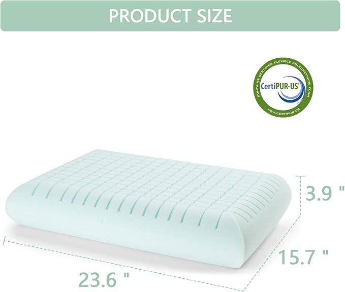 Premium Standard Pillow, Extra Soft Ice-Feel Breathable Cooling Pillow with Ventilated Sponge-Fill Support, Memory Foam Pillows-Style Bed Pillow for Hot Sleepers