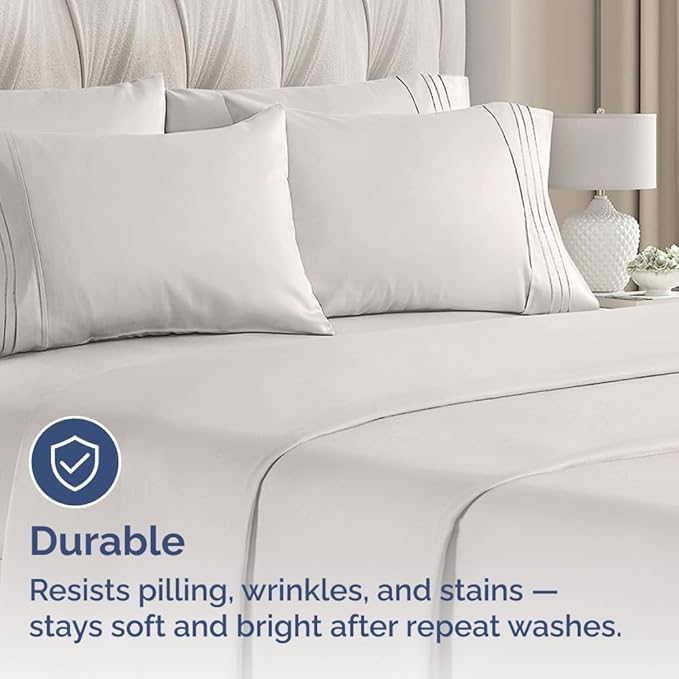 Standard Pillow Cases Set of 6 - Ultra Soft Hotel Quality Pillowcase Covers - Comfy & Wrinkle Free - Shrink, Stain and Fade Resistant - Machine Washable Pillow Protectors - 6 Piece Set - Light Grey