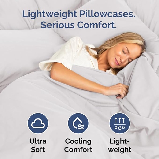 Standard Pillow Cases Set of 8 - Ultra Soft Hotel Quality Pillowcase Covers - Comfy & Wrinkle Free - Shrink, Stain and Fade Resistant - Machine Washable Pillow Protectors - 8 Piece Set - French Grey