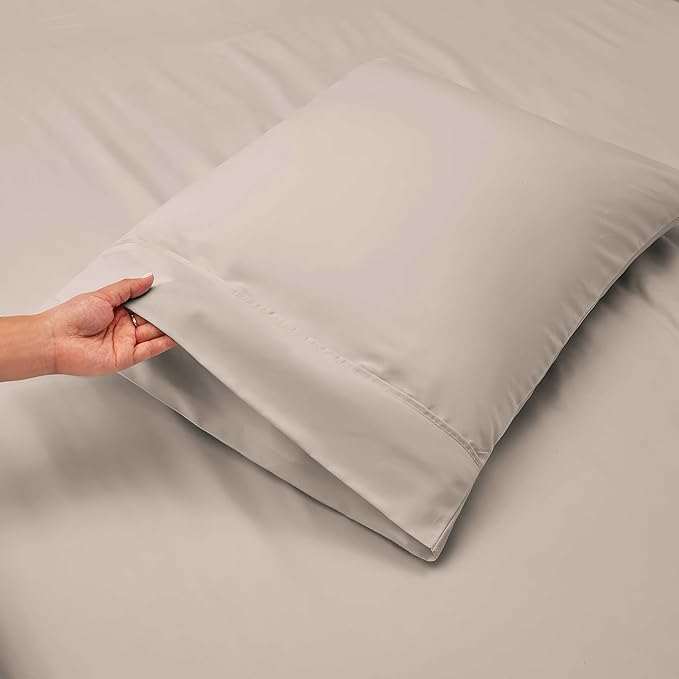 Hearth & Harbor Bed Sheets, Luxury Soft 6 Piece Bed Sheet Set Extra Deep Pocket Fitted Sheets Fits Mattress up to 21", Double Brushed Bedding Sheets & Pillowcases, Twin XL, Natrual Linen