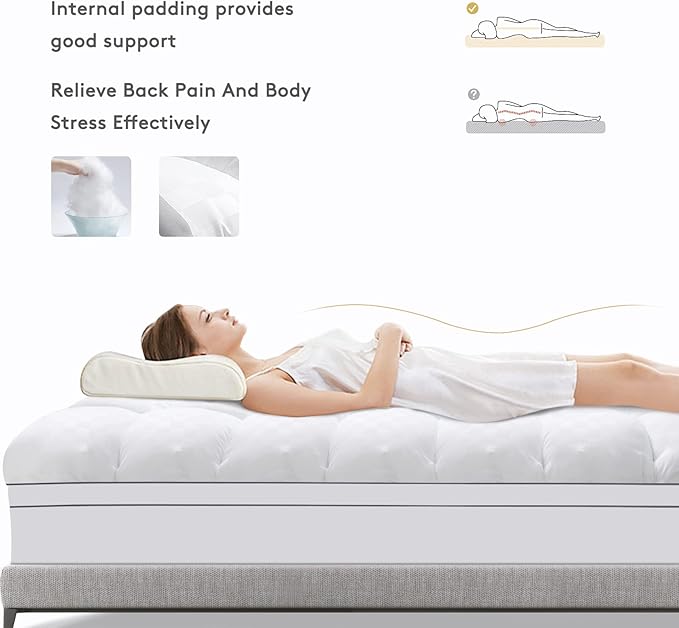 SameBed Mattress Topper Cal King,Extra Thick Mattress Pad Cover for Back Pain,Cooling Mattress Protector with 8-21 Inch Deep Pocket,Overfilled Down Alternative Filling
