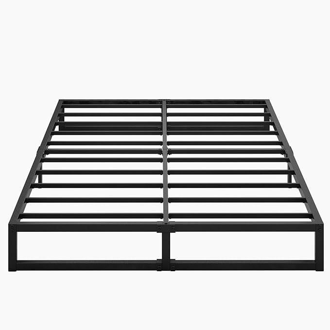 Lutown-Teen 8 Inch King Bed Frame Sturdy Mattress Foundation, Heavy Duty Metal Platform with Steel Slats Support No Box Spring Needed, Noise Free, Easy Assembly, Black