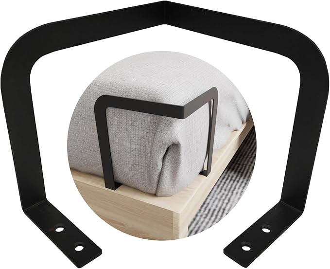 Extra Tall Mattress Corner Retainer Bar Bracket (H5.4IN) 4Pcs Keeping Mattress from Sliding for Wood Platform Beds, RV & Camper Mattresses