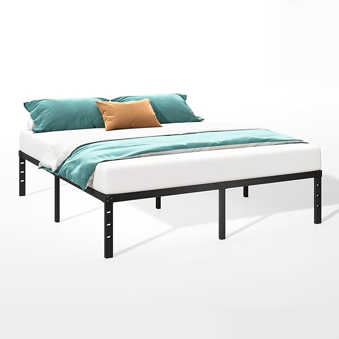 HLIPHA Metal Platform Bed Frame 12 Inch Tall,No Box Spring Needed,Full Size Bed with Heavy Duty Strong Support Slats,Easy to Assemble,Black