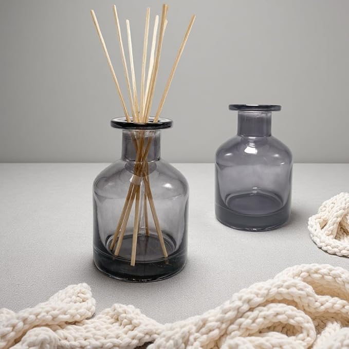 150ml/5oz Empty Glass Diffuser Bottle - Aromatherapy Storage Container - Fragrance Accessories - DIY Replacement for Diffuser Sets (Grey)
