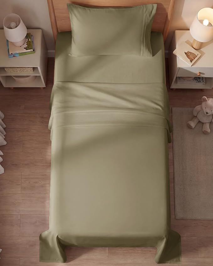 Twin Size 3 Piece Sheet Set - Comfy Breathable & Cooling Sheets - Hotel Luxury Bed Sheets for Women & Men - Deep Pockets, Easy-Fit, Extra Soft and Wrinkle Free Sheets - Khaki Oeko-Tex Bed Sheet Set