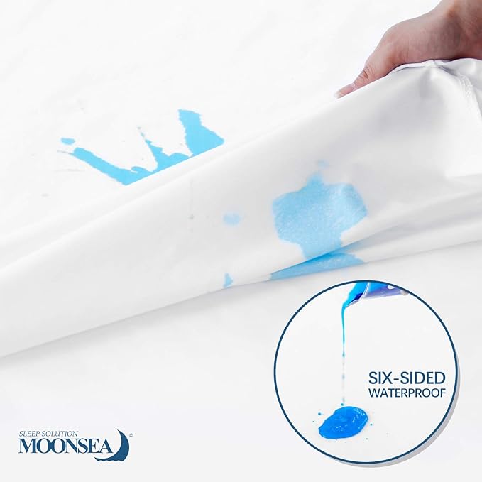 Zippered Waterproof Mattress Protector Full, 6-Side Waterproof Mattress Encasement, Full Mattress Cover, Box Spring Encasement (1 Pack)