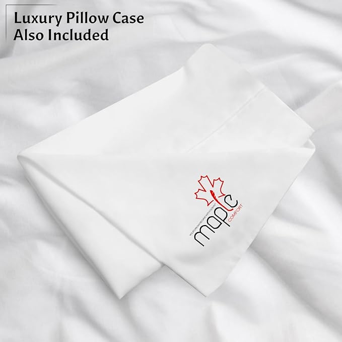 Down and Feathers Pillows King Size - Premium Soft Pillow Authentic Canadian White Goose Down & Feather, w/ 100% Cotton Cover for Comfort Luxury Experience - Fluffy & Washable