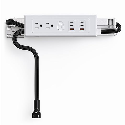 Drawer Outlet Kit PD30W Fast Charging Station Type-C(4) Power Cabinet Plug Charging Strip Recessed Vanity Table Box Desk Nightstand Mount Organizer, 14 AWG Power Cable for Kitchen Bedroom-White