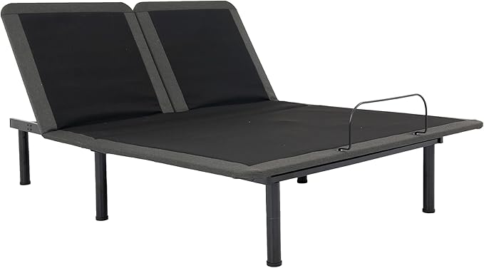 Bridgevine Home 12 inch Refresh Split Flex Memory Foam Hybrid Mattress and Adjustable Base Bundle, Queen Size
