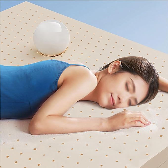 Natural Latex Mattress Topper with Organic Cotton Cover, Medium Firm 1/2/3/4 Inch Thick, Ventilation Honeycomb Latex Bed Mat, Maintain Deep Sleep,5cm,90x200cm(35x79in)