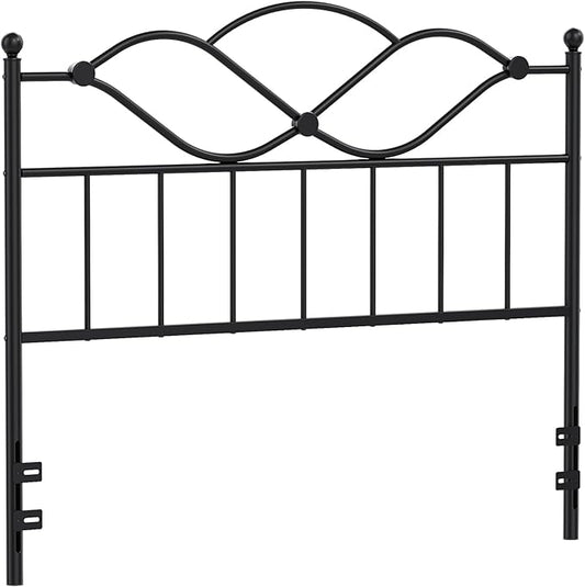 Elephance Queen Size Headboard Only,Vintage Platform Headboard for Queen Size Bed Frame Country Style, Height Adjustable,Sturdy and Stable, Easy Assembly, Sand Black
