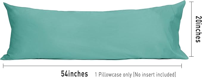 Sunflower Body Pillowcase 100% Cotton Long Pillow Cover/Case Envelope Closure 1 Pack, 20×54 inches Lagoon, Soft and Breathable