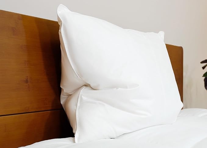 White Duck Down & Feather Pillow - Pillows with Soft-Medium Support for Side & Back Sleepers Standard Size