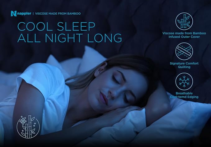 Nappler Cooling Pillow for hot Sleepers - Bed Pillows King Size Premium Set of 2 - Supportive Breathable Adjustable Shredded Memory Foam - Medium to Firm Pillows for Back, Stomach & Side Sleepers