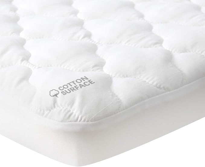 Waterproof Mini Crib Mattress Pad Sheets Fitted, Cotton Fabric Mini Crib Protector, Fits Dream On Me Folding Playard Mattress, Baby Playard Sheets Cover